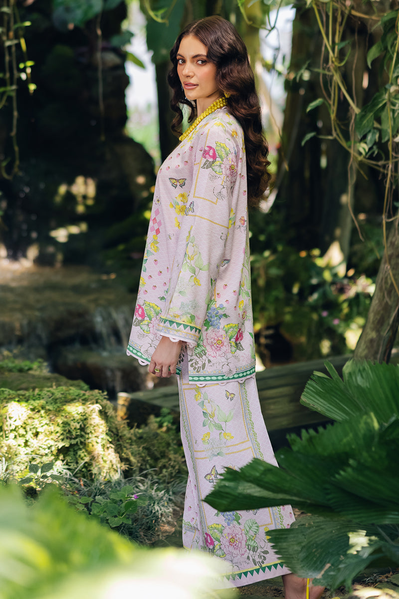 Model wearing OP-02 Elio, model styling view, a Pakistani designer outfit by Qalamkar, available online in the UK.