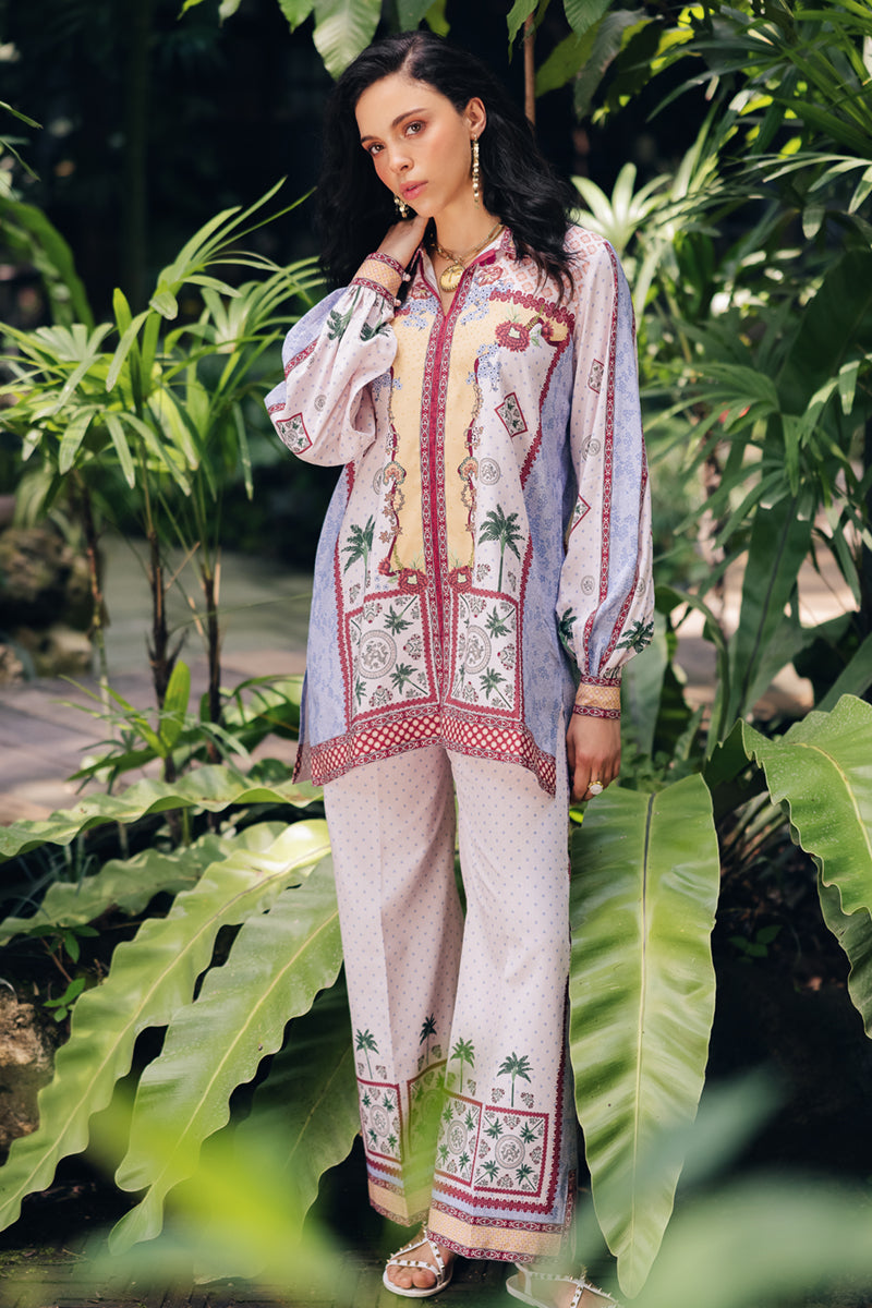Model wearing OP-05 Rihana, close-up detail, a Pakistani designer outfit by Qalamkar, available online in the UK.