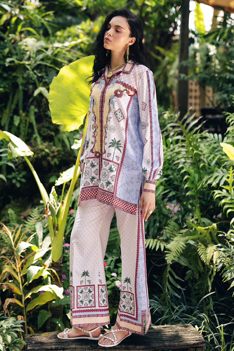 Model wearing OP-05 Rihana, model styling view, a Pakistani designer outfit by Qalamkar, available online in the UK.