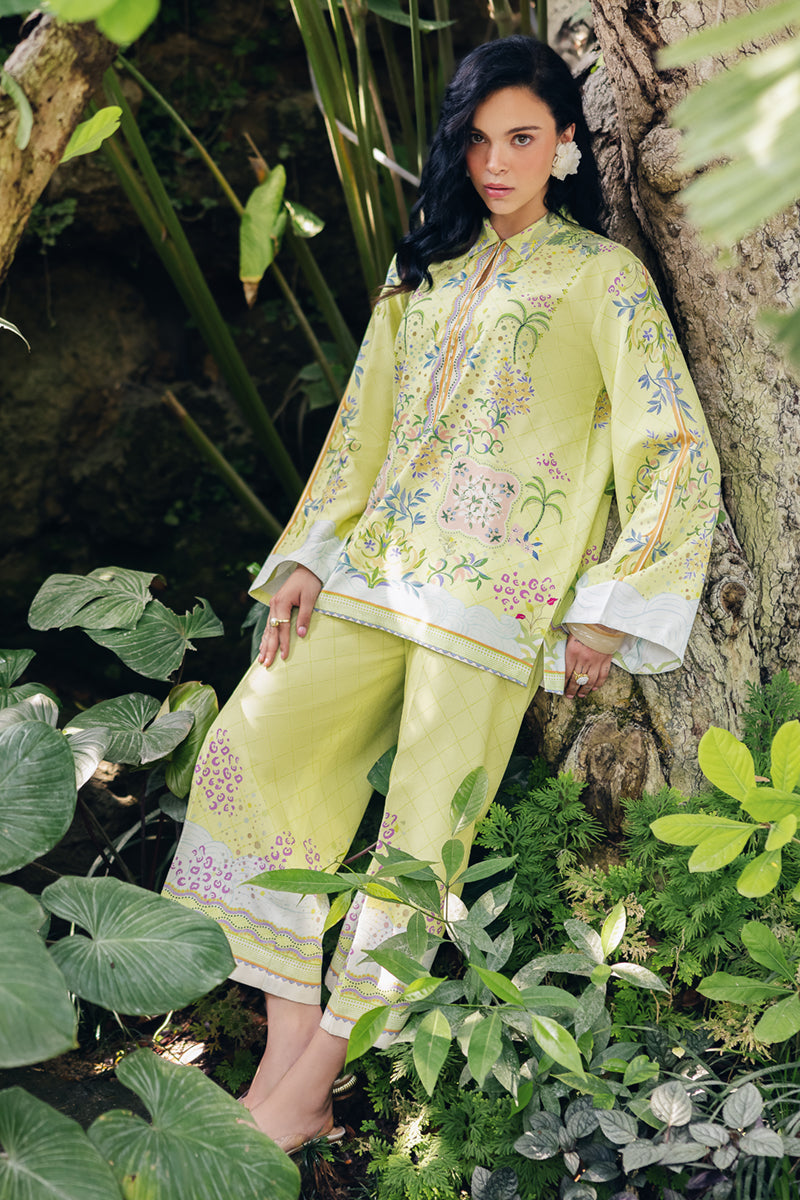 Model wearing OP-03 Alva, close-up detail, a Pakistani designer outfit by Qalamkar, available online in the UK.