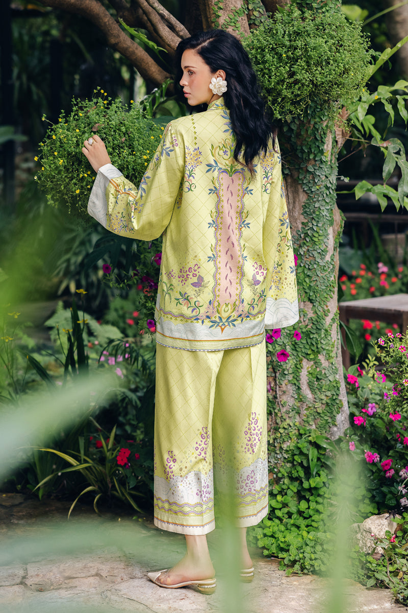 Model wearing OP-03 Alva, embroidery focus, a Pakistani designer outfit by Qalamkar, available online in the UK.