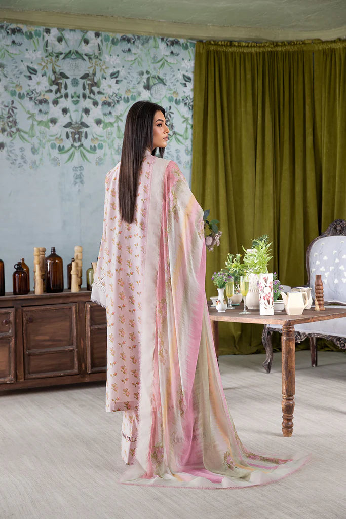 Model wearing pastel pink Design 1A outfit from Sobia Nazir Vital '25 Vol. 2, Pakistani luxury pret and clothes online in UK.