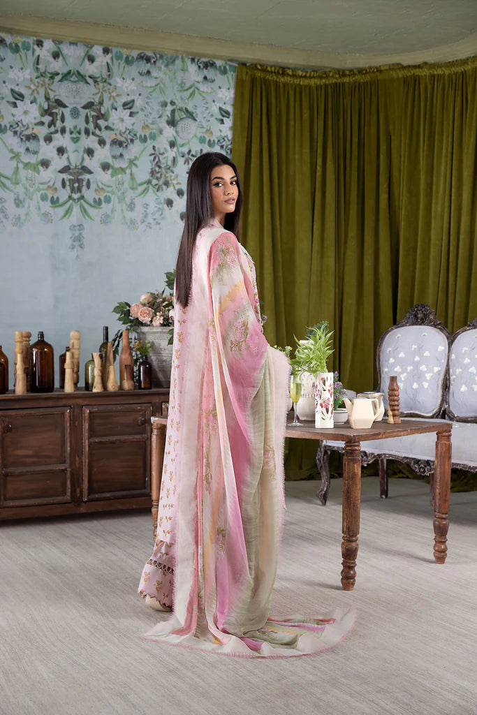 Model wearing pastel pink Design 1A outfit from Sobia Nazir Vital '25 Vol. 2, Pakistani luxury pret and clothes online in UK.