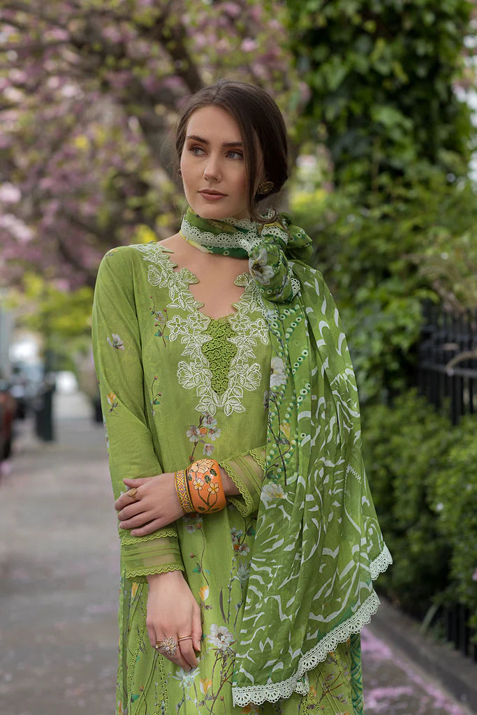 Model wearing lime green Sobia Nazir Design 3A from SN Basics '25, Pakistani luxury pret collection, shop Pakistani clothes online in UK.