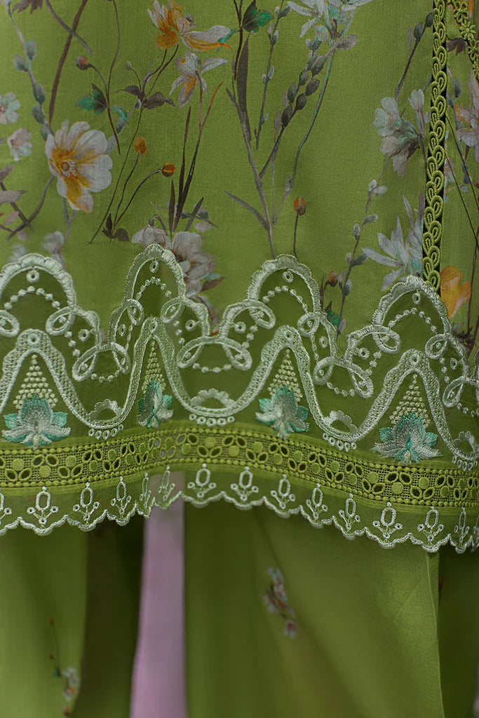 Model wearing lime green Sobia Nazir Design 3A from SN Basics '25, Pakistani luxury pret collection, shop Pakistani clothes online in UK.