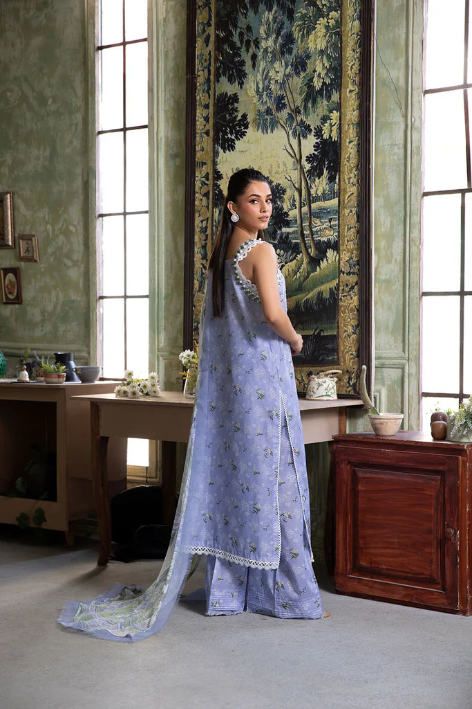 Model wearing lavender Design 7A outfit from Sobia Nazir Vital '25 Vol. 2, Pakistani luxury pret and clothes online in UK.