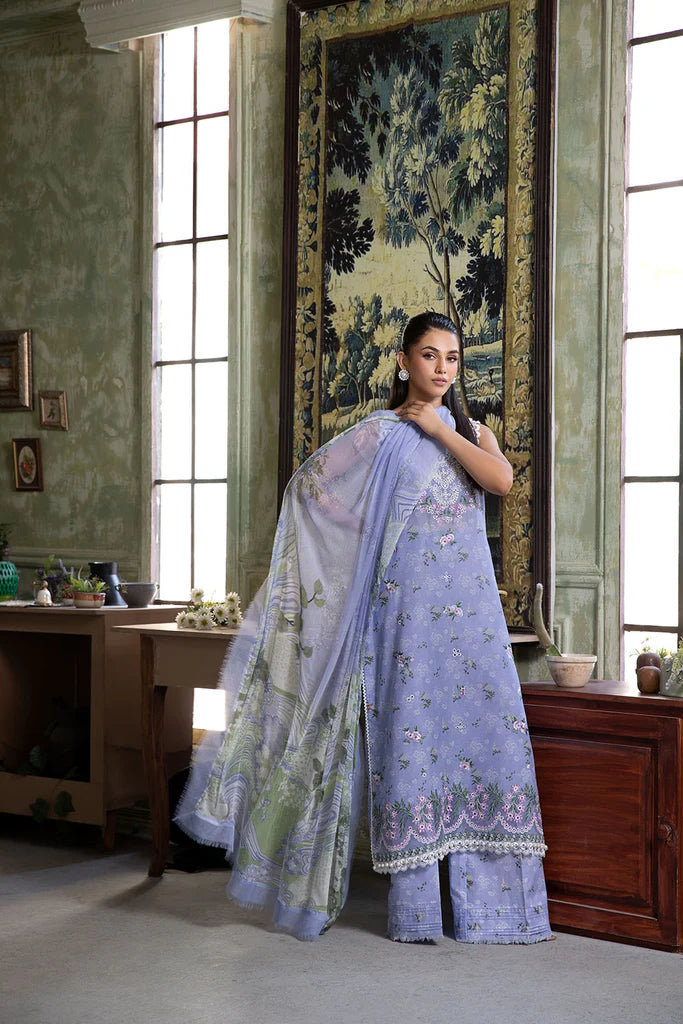 Model wearing lavender Design 7A outfit from Sobia Nazir Vital '25 Vol. 2, Pakistani luxury pret and clothes online in UK.
