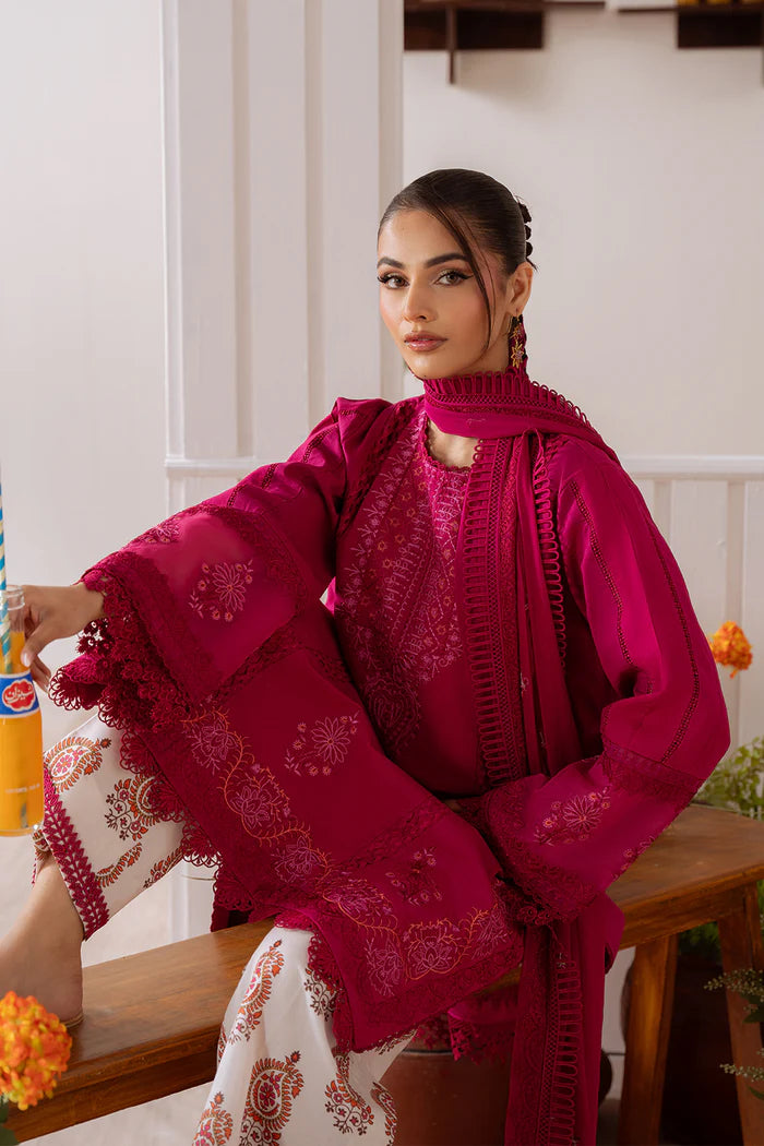 Model wearing pink and ivory ZAFIRA-B-SRL25-03 from Saira Rizwan Laneem SS/25, perfect for Pakistani luxury pret and clothes online in UK.