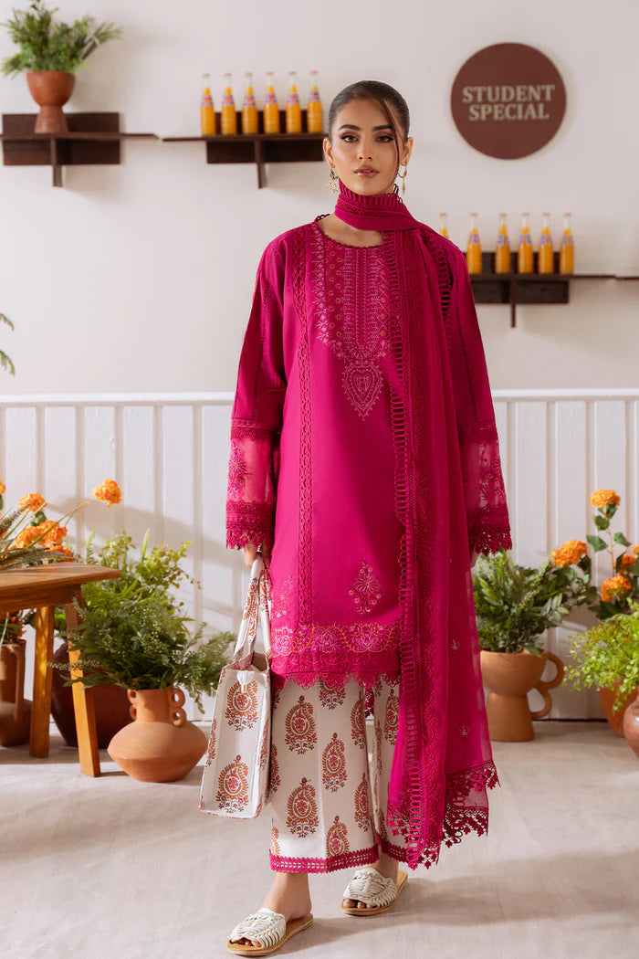 Model wearing pink and ivory ZAFIRA-B-SRL25-03 from Saira Rizwan Laneem SS/25, perfect for Pakistani luxury pret and clothes online in UK.