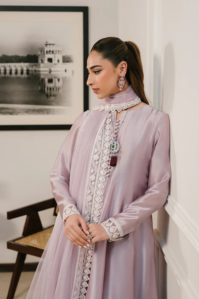 Model wearing lavender LUMI-SREP1-06 from Saira Rizwan Rumi Eid Pret '25, perfect for Pakistani luxury pret and Pakistani clothes online in UK.