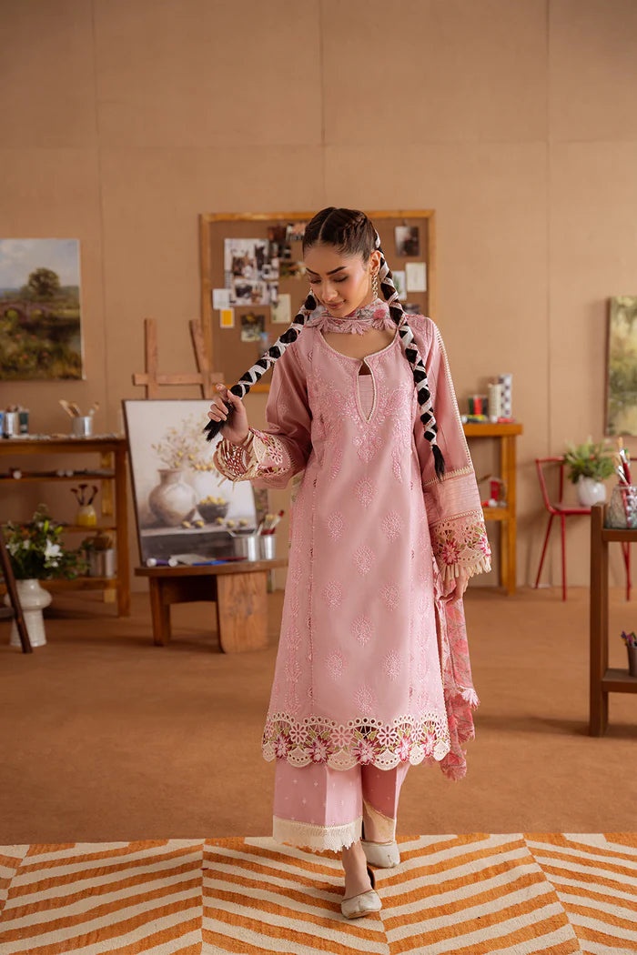 Model wearing pink LEYLA-B-SRL25-04 from Saira Rizwan Laneem SS/25, perfect for Pakistani luxury pret and Pakistani clothes online in UK.