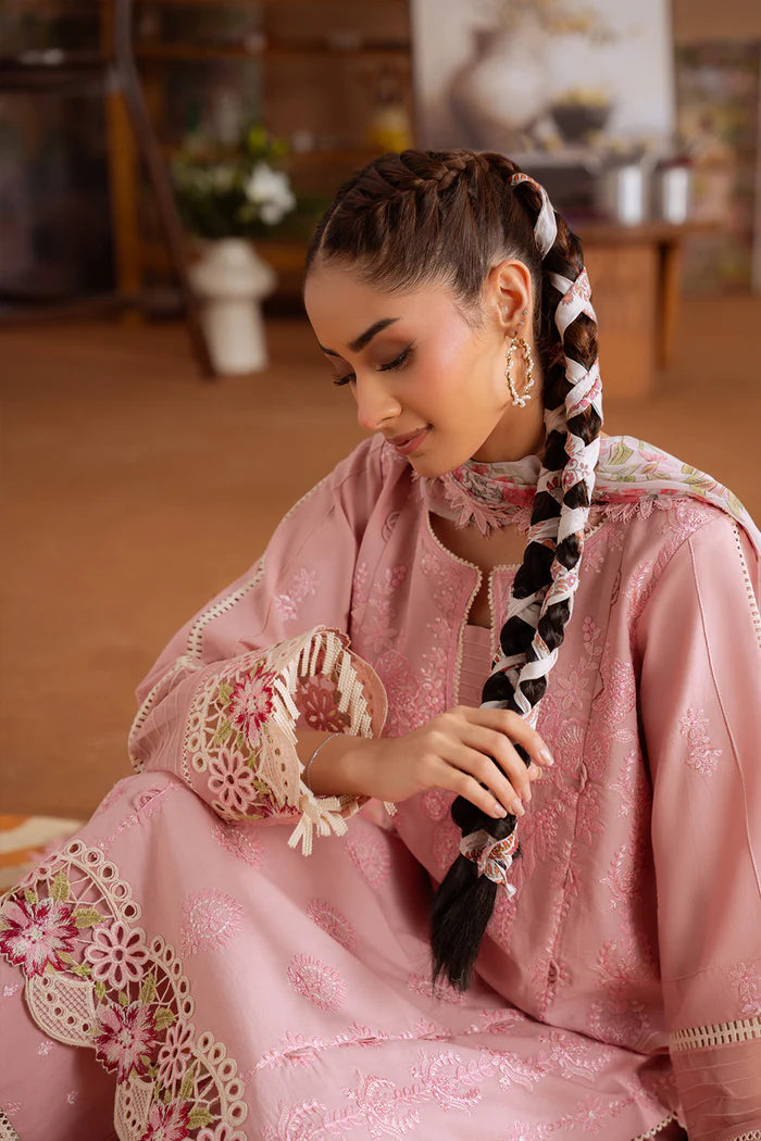 Model wearing pink LEYLA-B-SRL25-04 from Saira Rizwan Laneem SS/25, perfect for Pakistani luxury pret and Pakistani clothes online in UK.