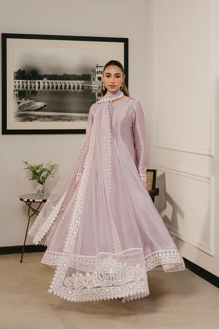 Model wearing lavender LUMI-SREP1-06 from Saira Rizwan Rumi Eid Pret '25, perfect for Pakistani luxury pret and Pakistani clothes online in UK.