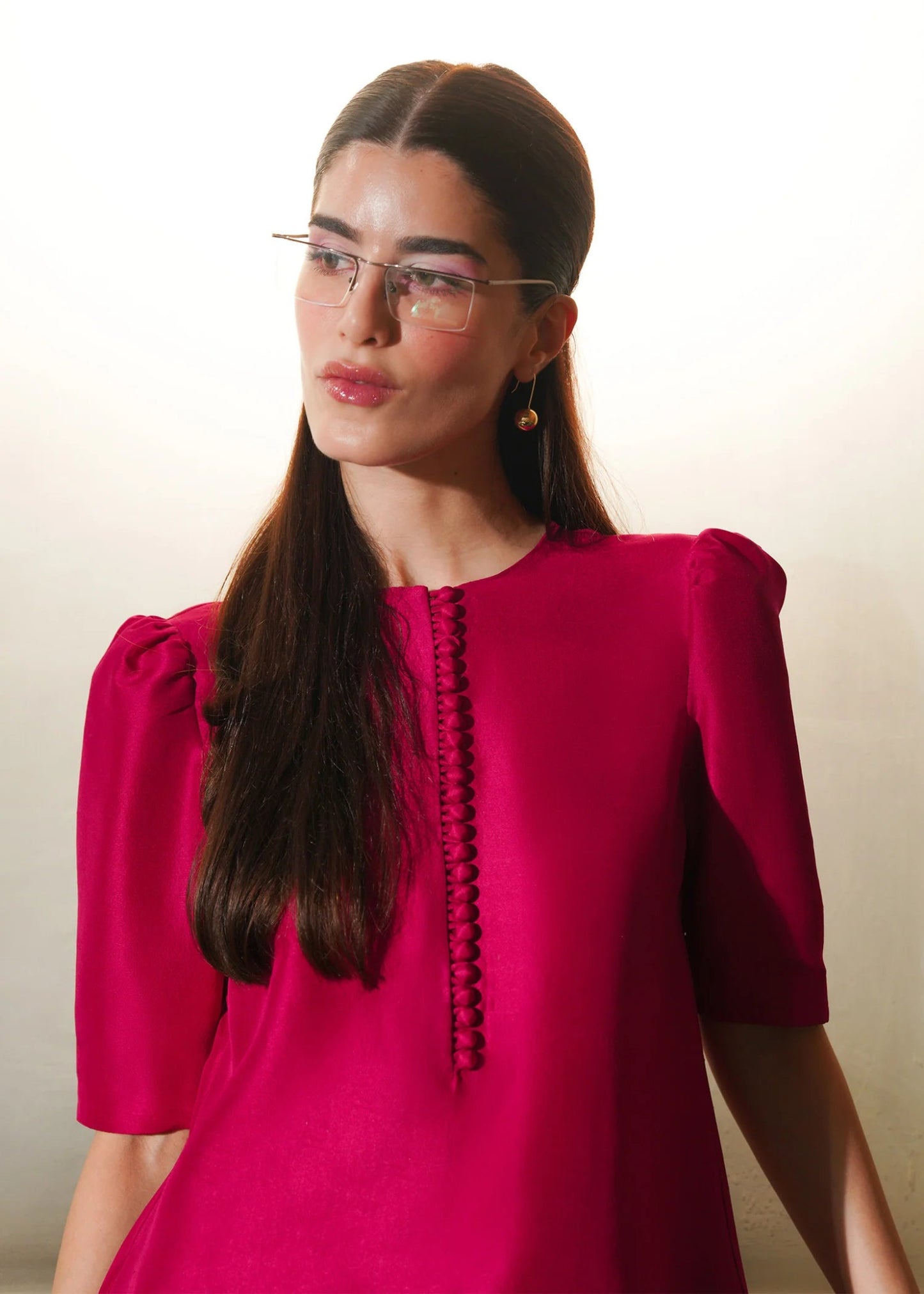 Model wearing Celestia dress from Hussain Rehar's Pay Day Vol. IV collection. Explore Hussain Rehar and Pakistani clothes online in UK at Signature Labels.