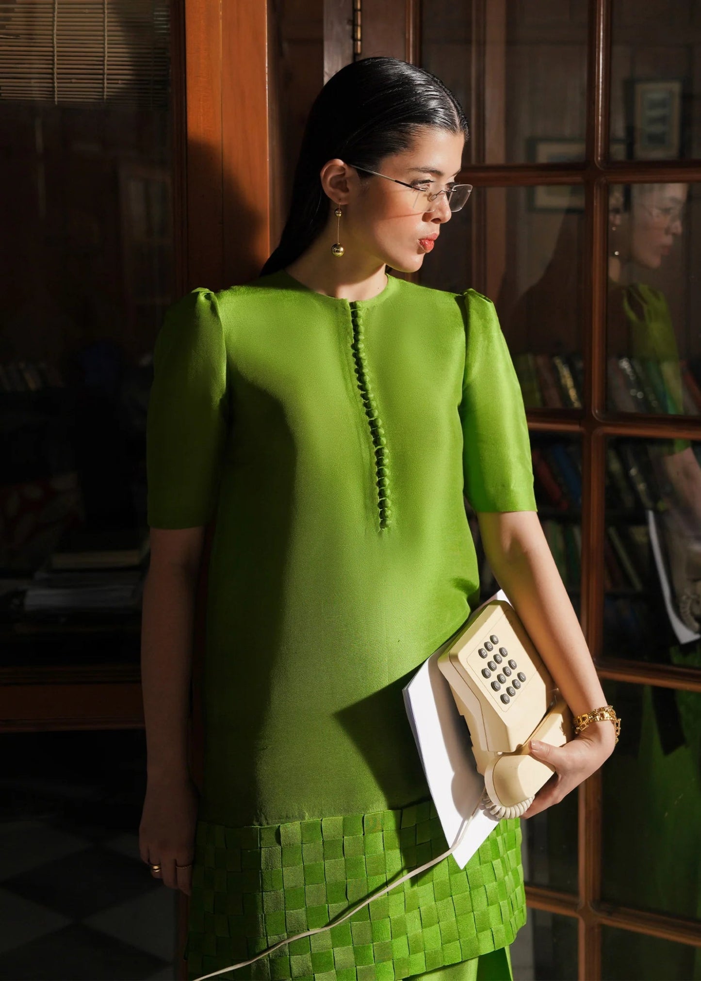 Model wearing Nirvana dress from Hussain Rehar's Pay Day Vol. IV collection. Discover Hussain Rehar and Pakistani clothes online in UK at Signature Labels.