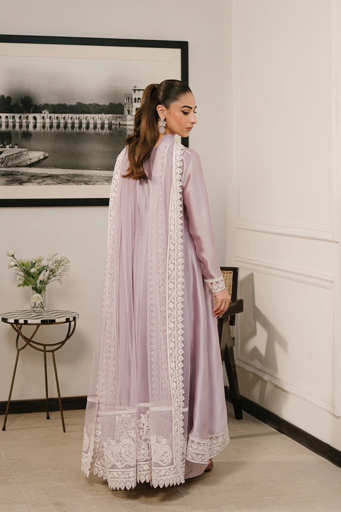 Model wearing lavender LUMI-SREP1-06 from Saira Rizwan Rumi Eid Pret '25, perfect for Pakistani luxury pret and Pakistani clothes online in UK.