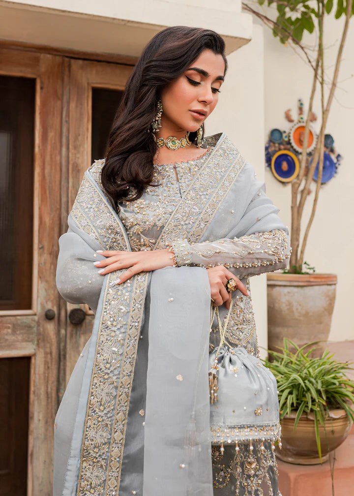 Model showcasing Kanwal Malik Afreen Luxury Pret '233 Mehak dress, embodying Pakistani wedding clothes online in the UK.