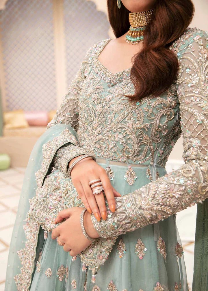 Model flaunting Kanwal Malik Vistas Of Jaipur '23 Ambika dress, adding allure to Pakistani wedding attire online in the UK.