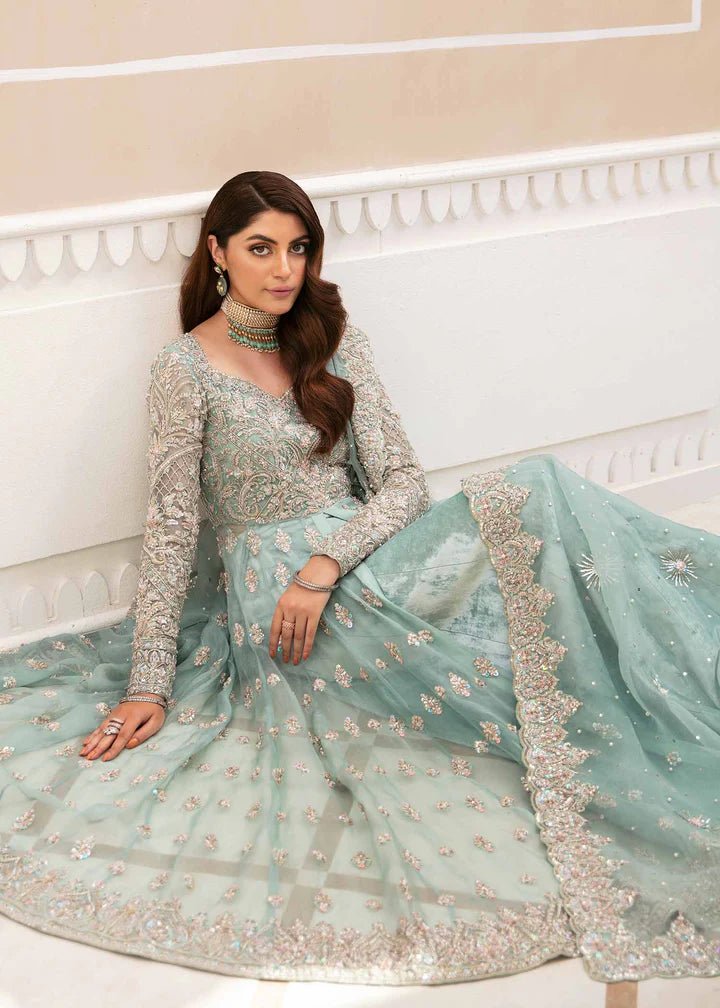 Model flaunting Kanwal Malik Vistas Of Jaipur '23 Ambika dress, adding allure to Pakistani wedding attire online in the UK.