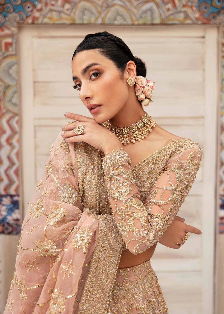 Model wearing Kanwal Malik Vistas Of Jaipur '23 Kamini dress, enhancing Pakistani wedding clothes online in the UK.