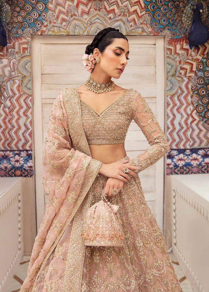 Model wearing Kanwal Malik Vistas Of Jaipur '23 Kamini dress, enhancing Pakistani wedding clothes online in the UK.