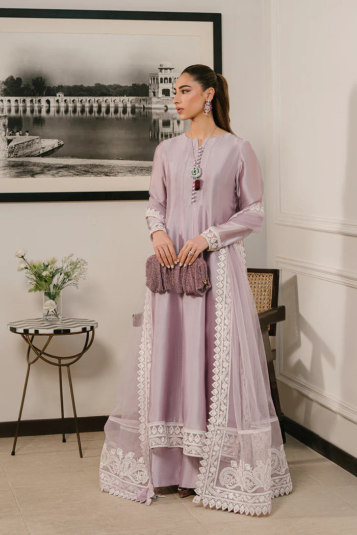 Model wearing lavender LUMI-SREP1-06 from Saira Rizwan Rumi Eid Pret '25, perfect for Pakistani luxury pret and Pakistani clothes online in UK.