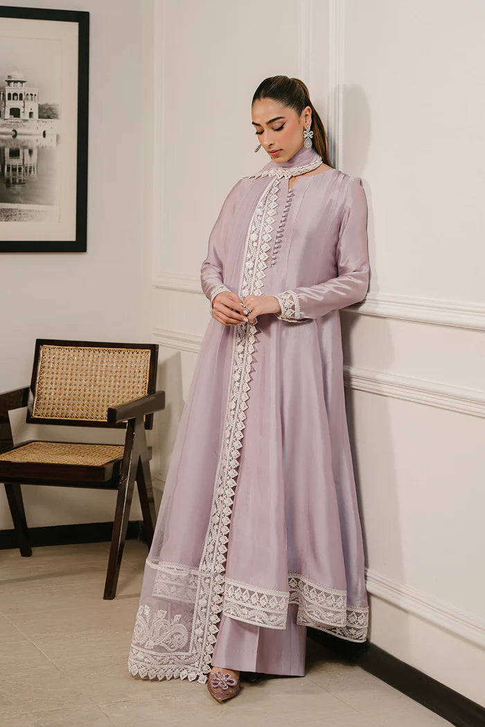 Model wearing lavender LUMI-SREP1-06 from Saira Rizwan Rumi Eid Pret '25, perfect for Pakistani luxury pret and Pakistani clothes online in UK.