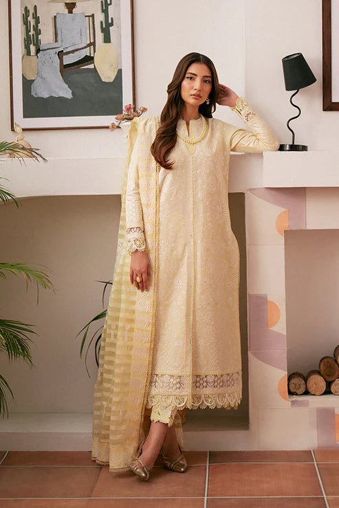 Experience the elegance of Lenora from Saffron's Mystere Festive Lawn collection, featuring a check lawn shirt and jacquard organza dupatta. Shop exquisite Pakistani clothes online in the UK at Signature Labels.