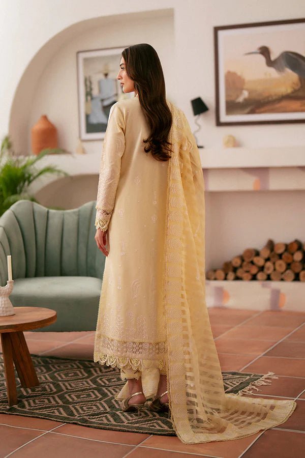 Experience the elegance of Lenora from Saffron's Mystere Festive Lawn collection, featuring a check lawn shirt and jacquard organza dupatta. Shop exquisite Pakistani clothes online in the UK at Signature Labels.