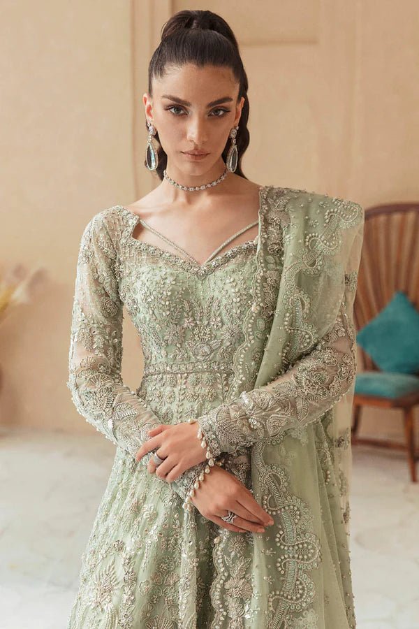 Model wearing Soraya AYSEL Bridal dress, a sophisticated addition to Pakistani wedding attire online in the UK.