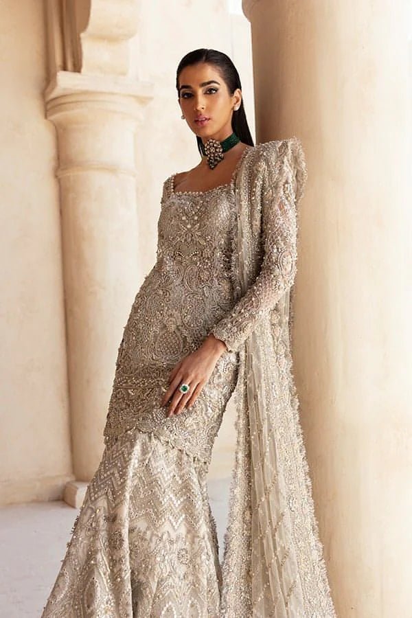 Model wearing Soraya OPULENT Bridal dress, an exquisite addition to Pakistani wedding attire online in the UK.