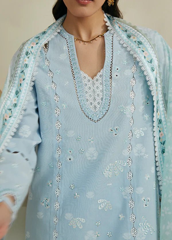 Model wearing Suffuse Luna dress, a summer essential for Pakistani clothes online in UK. Effortlessly stylish and chic.