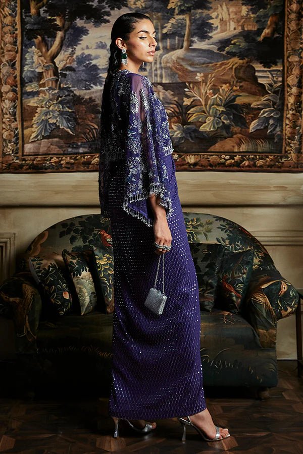 Model wearing Suffuse's MAEVE dress, a stunning addition to the Luxury Pret '24 collection. Shop Pakistani clothes online in UK.