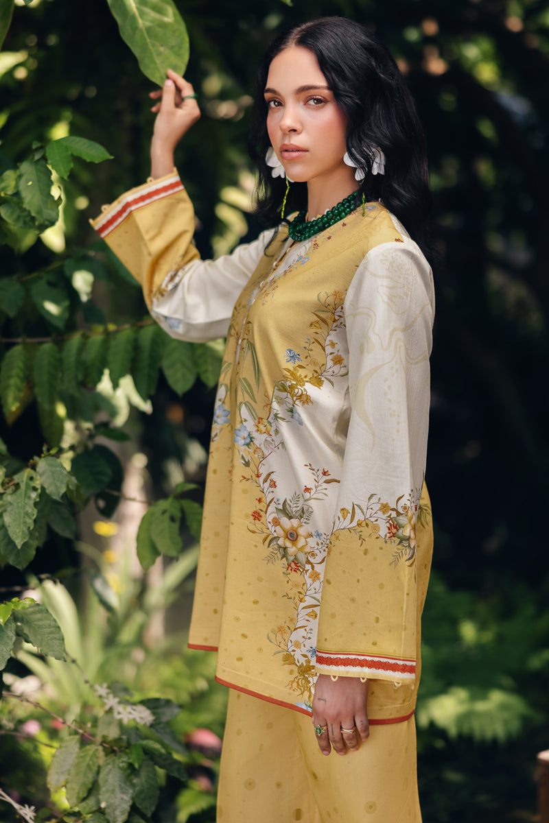 Model wearing OP-04 Tena, model styling view, a Pakistani designer outfit by Qalamkar, available online in the UK.