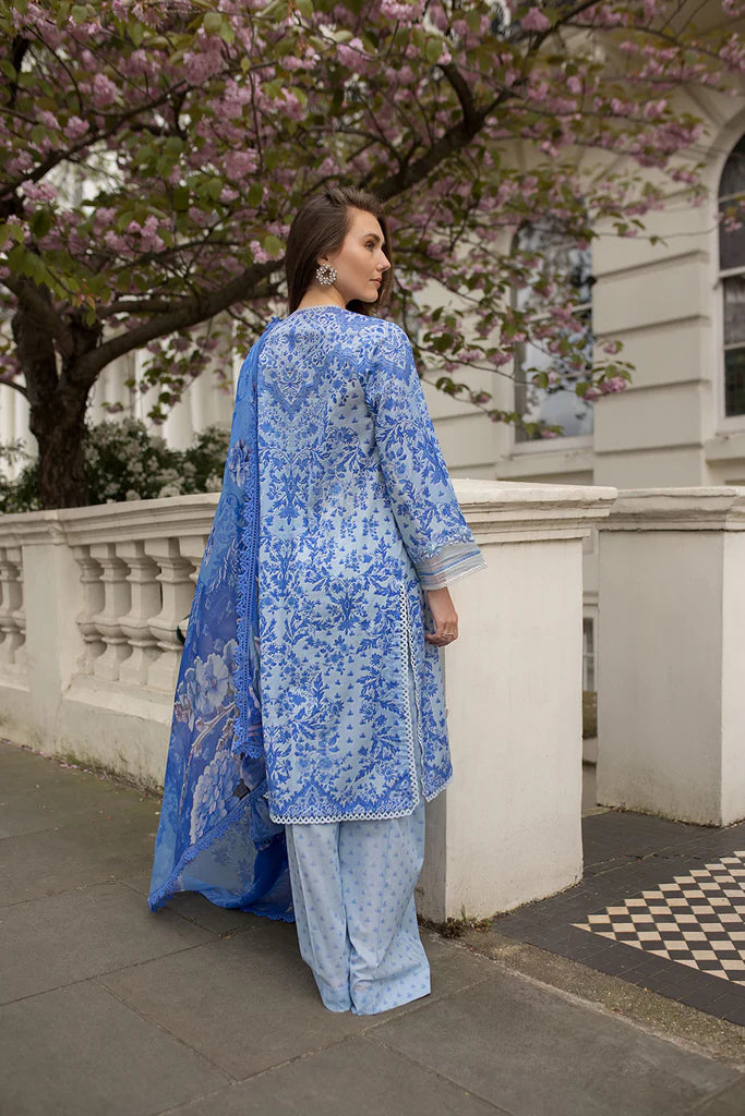 Model wearing ivory and green printed Design 1B from Sobia Nazir SN Basics '25, Pakistani Luxury pret, Pakistani clothes online in UK.