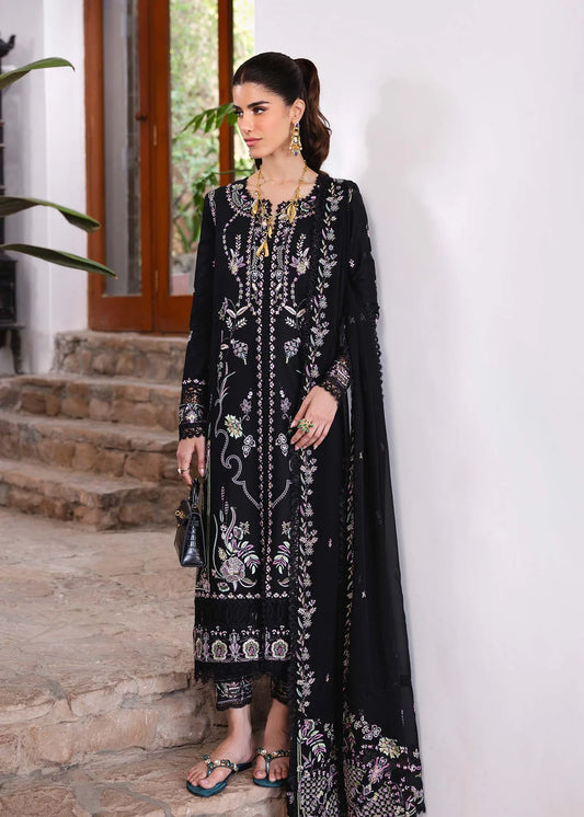 Model wearing black Laura outfit from Kanwal Malik Ayra Casual Pret '25, Pakistani luxury pret and Pakistani clothes online in UK.