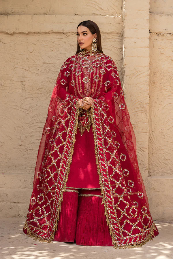 Model wearing Saffron Perissa Rose Gold Satin dress, showcasing Pakistani clothes online in UK.