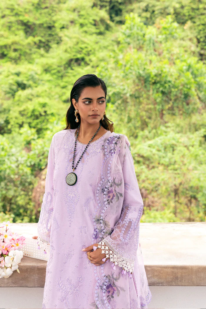 Model wearing lilac Saira Rizwan JARDIN SREP07-25 from Sajri Eid Pret '25, Pakistani luxury pret outfit available online in UK.