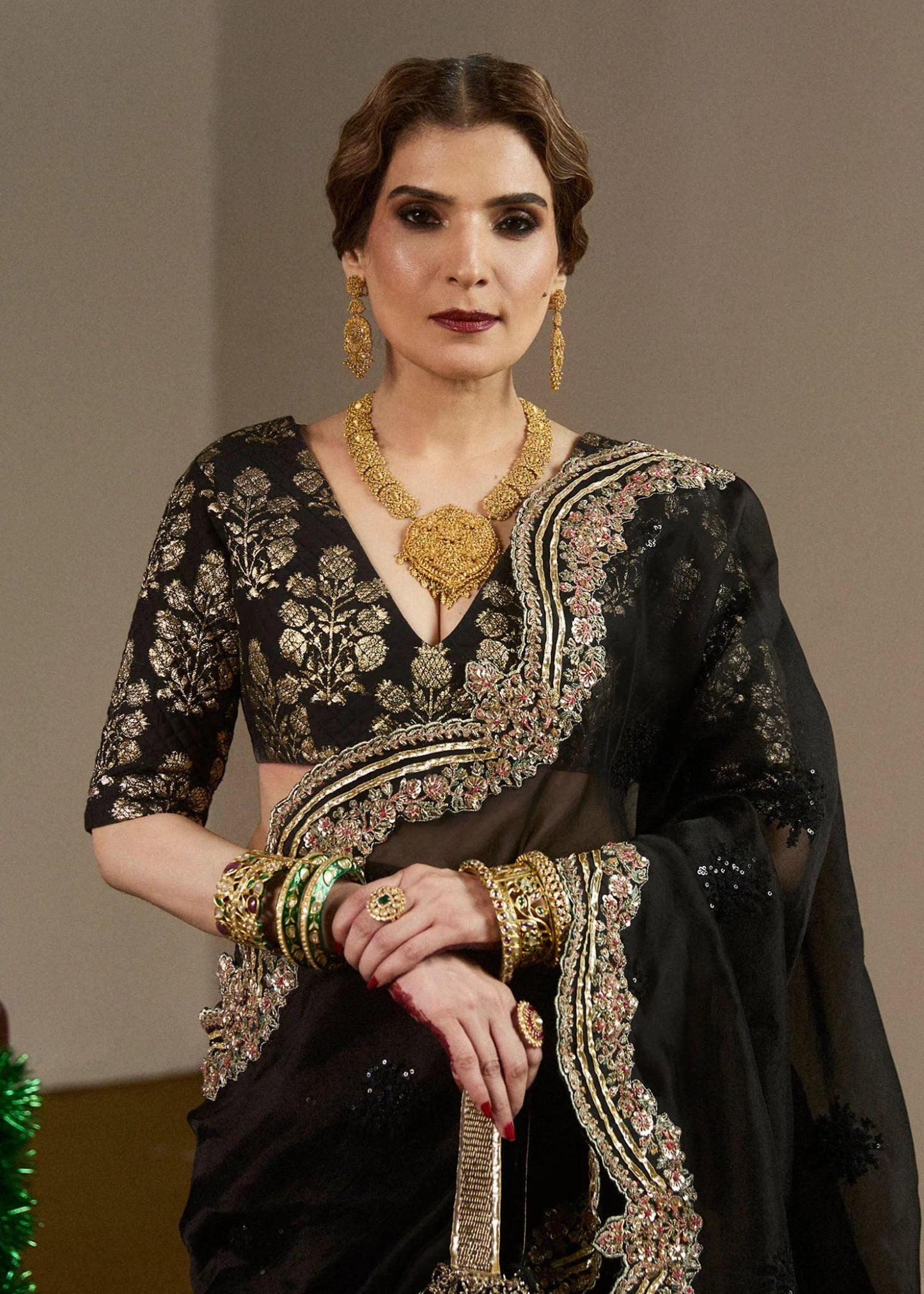 Model wearing Zill from Hussain Rehar's Bridal Couture '24, showcasing luxurious bridal design. Pakistani clothes online in UK.