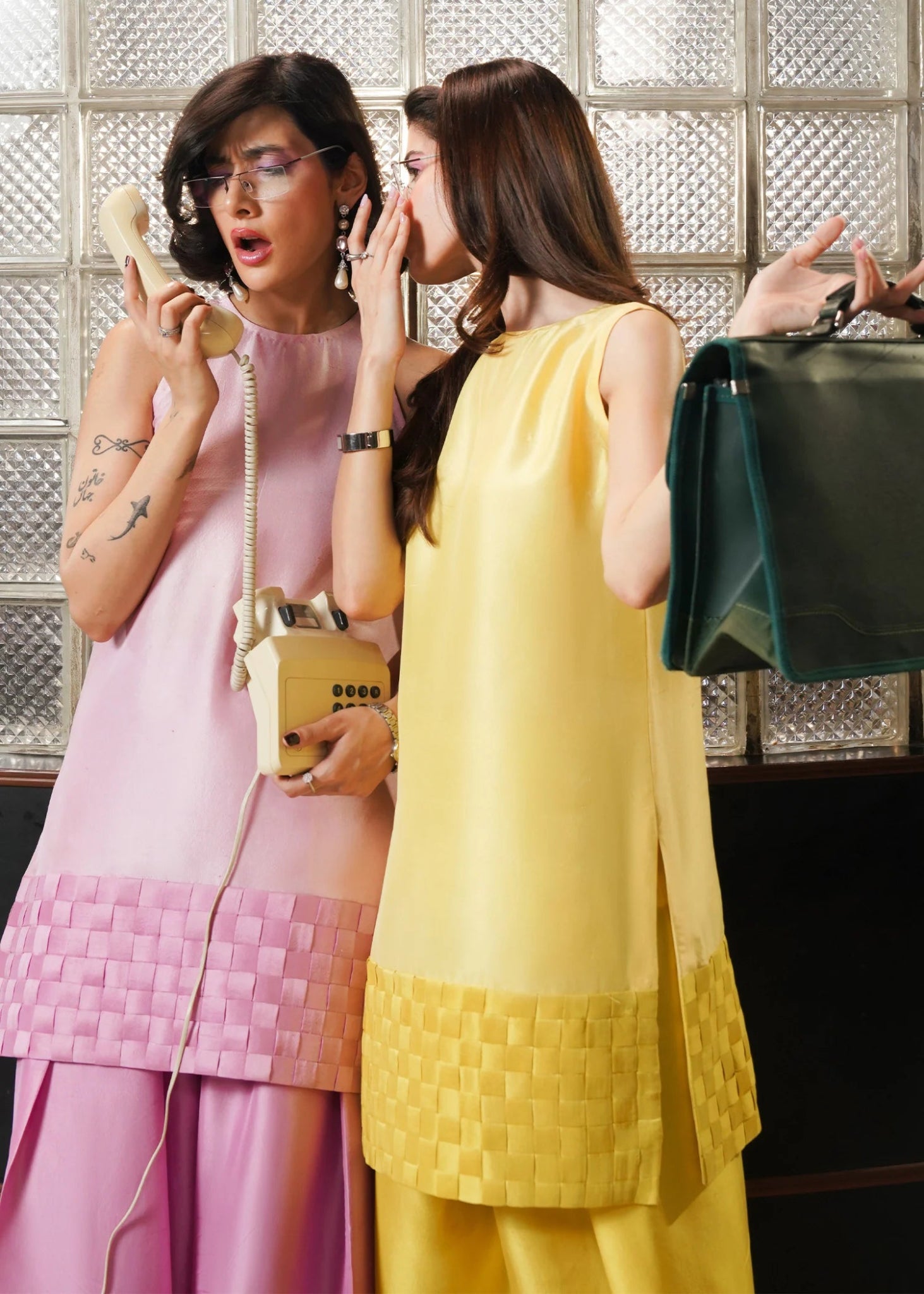 Model wearing Hoya dress from Hussain Rehar's Pay Day Vol. IV collection. Discover Hussain Rehar and Pakistani clothes online in UK at Signature Labels.