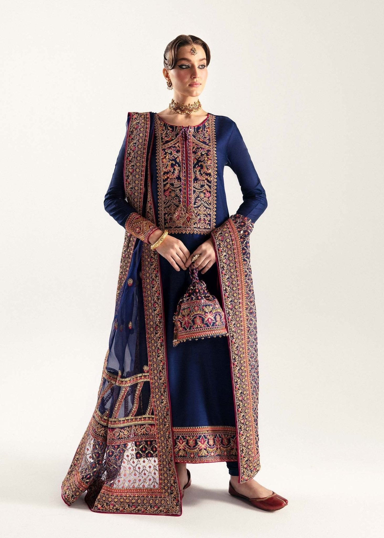 Model in 'Tanisha' by Kanwal Malik, epitome of Pakistani luxury pret in the UK.