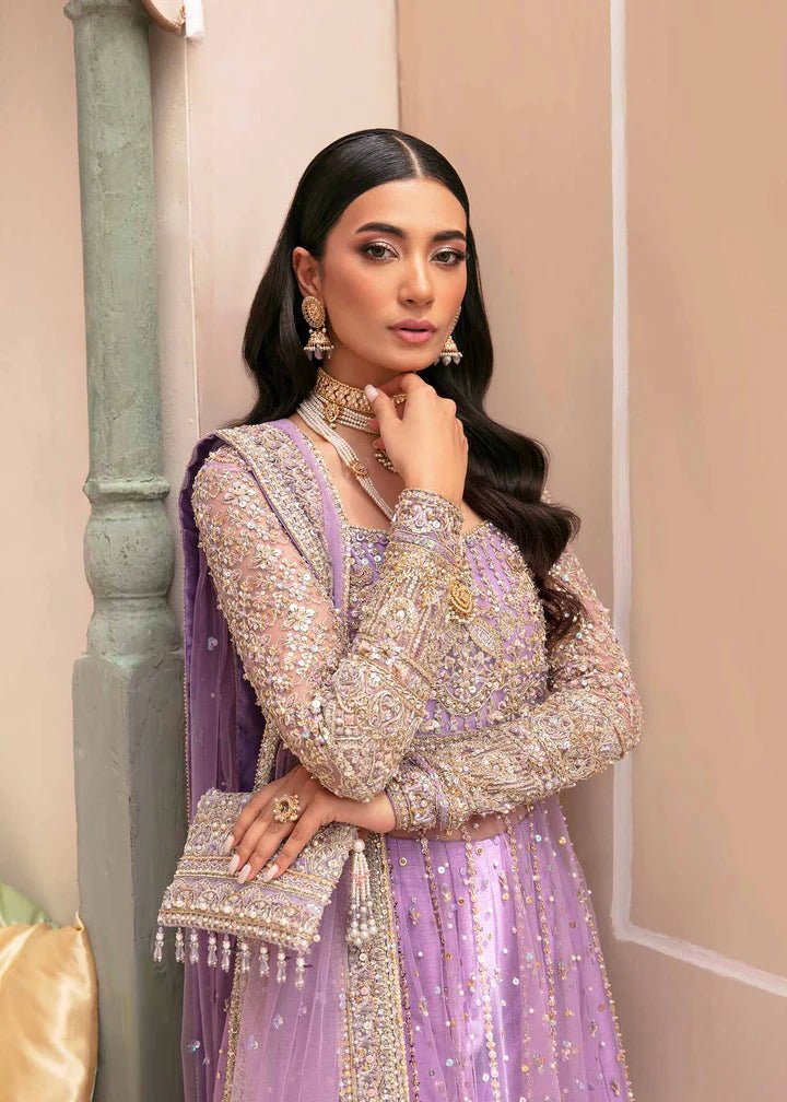 Model showcasing Kanwal Malik Vistas Of Jaipur '23 Mahima dress, enriching Pakistani wedding clothes online in the UK.