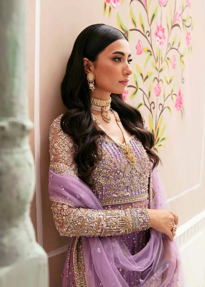 Model showcasing Kanwal Malik Vistas Of Jaipur '23 Mahima dress, enriching Pakistani wedding clothes online in the UK.