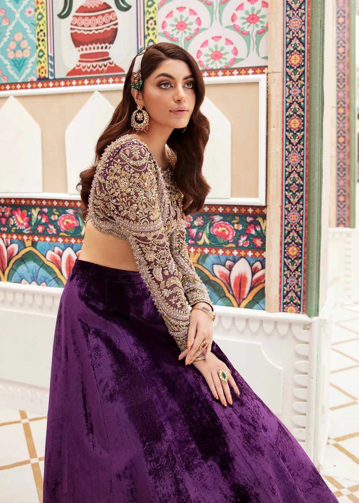 Model flaunting Kanwal Malik Vistas Of Jaipur '23 Nirmala dress, enhancing Pakistani wedding attire online in the UK.