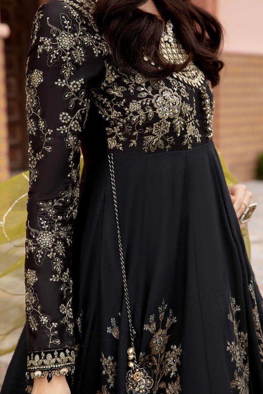 Model wearing Maria B Black CST - 703 dress, showcasing Pakistani clothes online in UK at Signature Labels