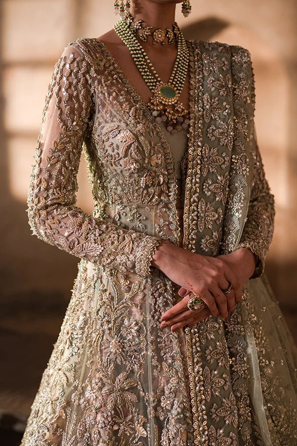 Model wearing Soraya SHAYNA Bridal dress, a beautiful addition to Pakistani wedding clothes online in the UK.