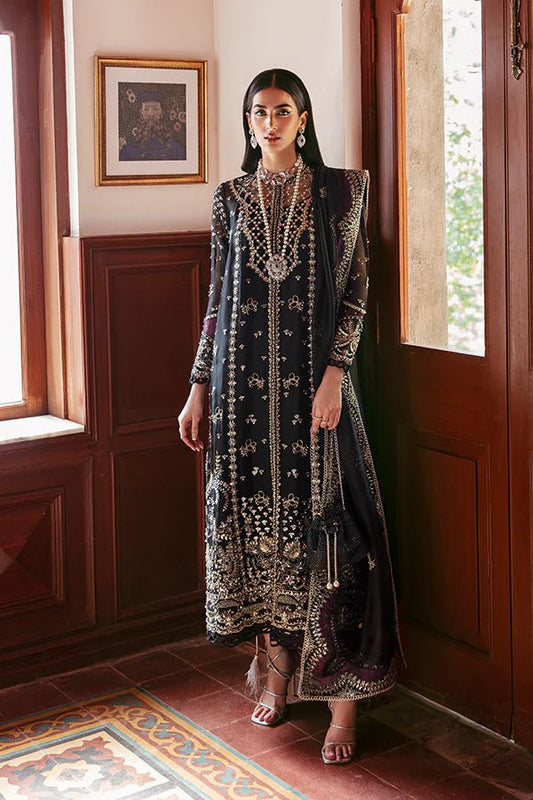 Model wearing Soraya's Lumene RTW Noir dress, a chic addition to Pakistani fashion online in UK.