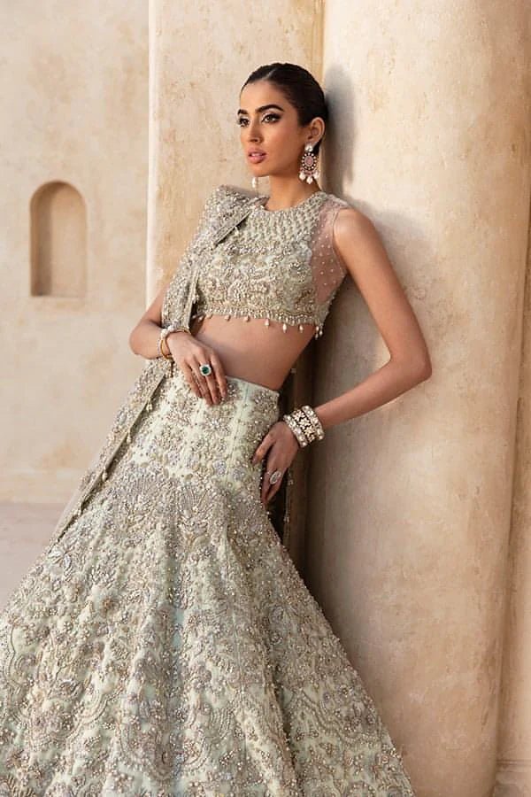 Model wearing Soraya AURA Bridal dress, a captivating choice for Pakistani wedding attire online in the UK.