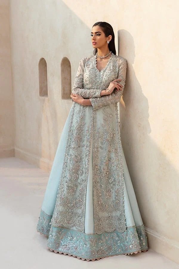 Model showcasing Soraya BLUME Bridal dress, a must - have for Pakistani wedding clothes online in the UK.