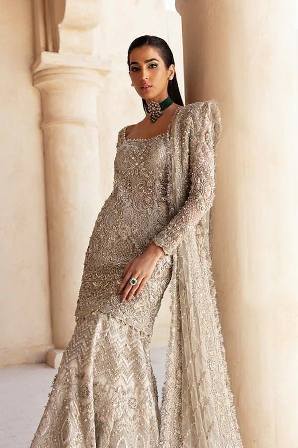 Model wearing Soraya OPULENT Bridal dress, an exquisite addition to Pakistani wedding attire online in the UK.